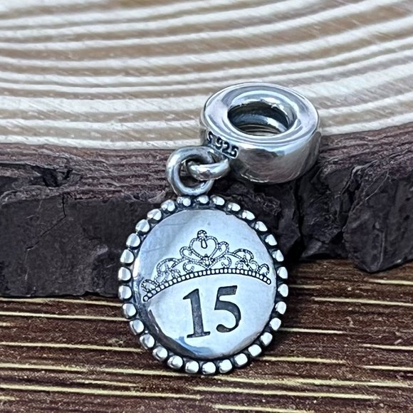 Pandora sweet 15 Quinceanera crown Dangle Charm - Picture 1 of 4